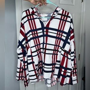 Plus Size Stripe Hoodie Top in the Size 2X
